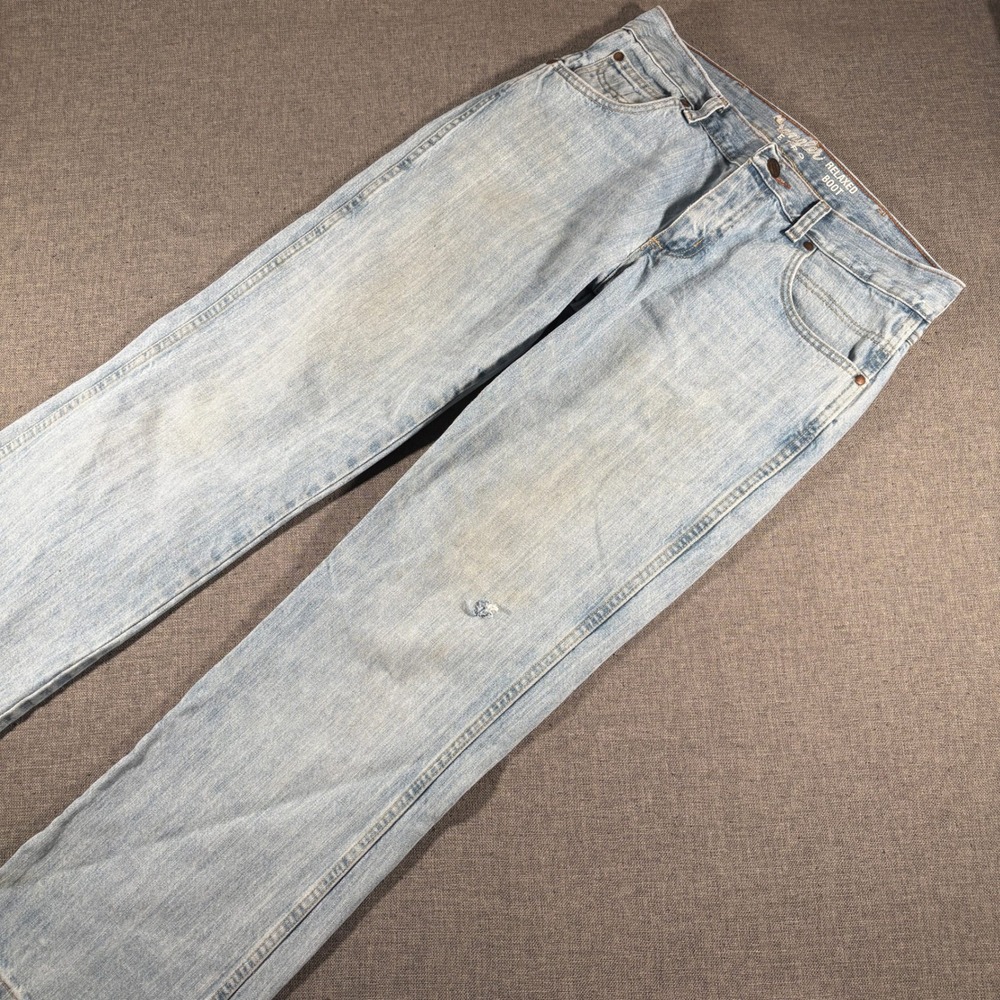 Wrangler Retro Jeans Mens 32x32 Light Wash Relaxed Bootcut Denim WRT20CR